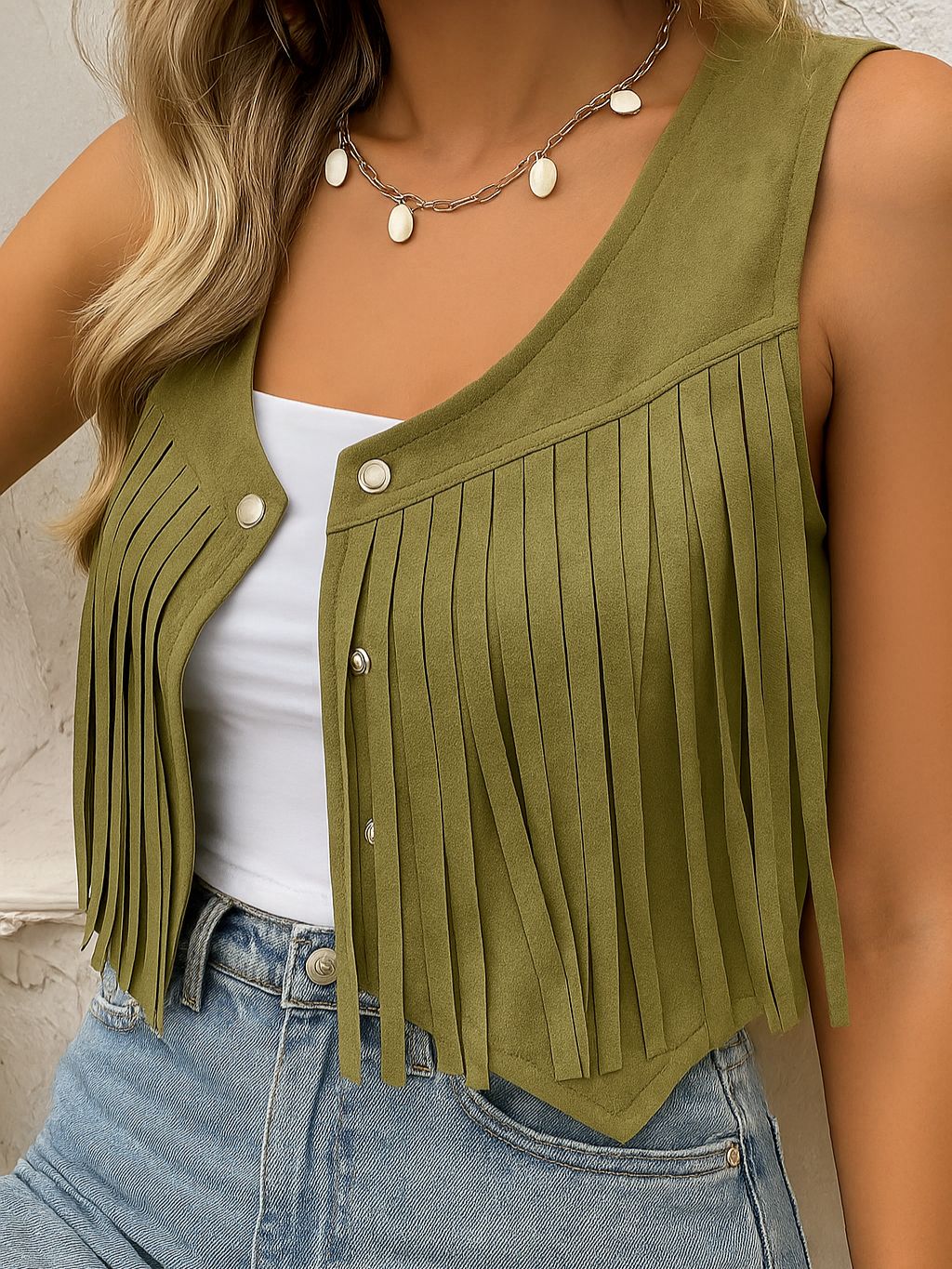 Mesa Fringe Drape Vest