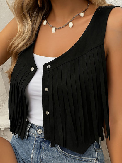 Mesa Fringe Drape Vest