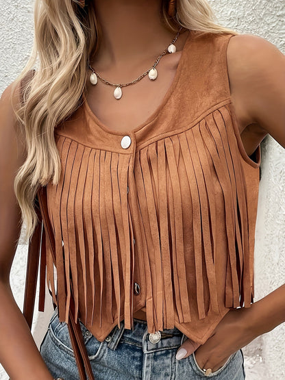 Mesa Fringe Drape Vest